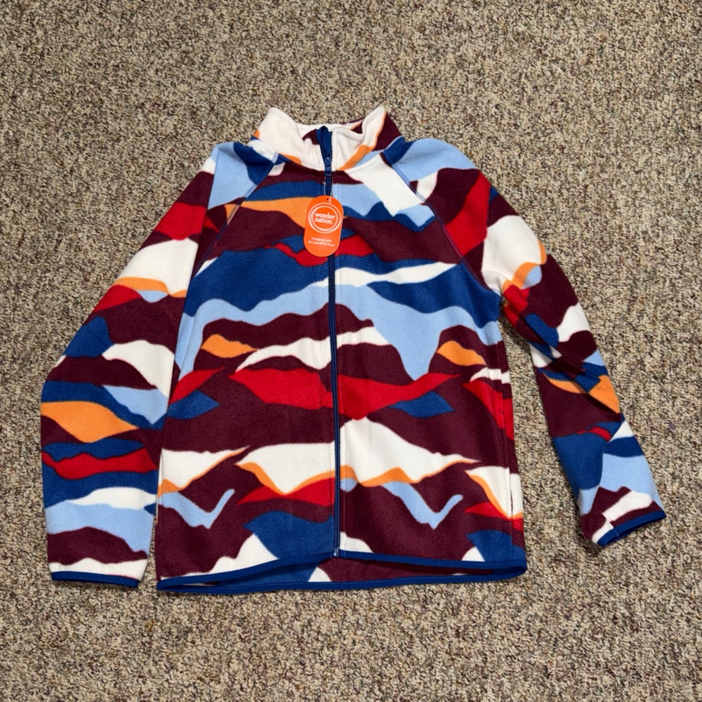 NWT Boys Wonder Nation‎ 2X (18) Blue and Red Fleece Jacket coat
